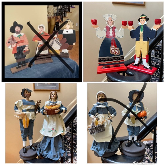 THANKSGIVING MIDWEST OF CANNON FALLS RESIN PILGRAM WOMAN FIGURINE 12” Vntg - Picture 13 of 16